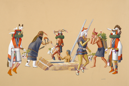 Powamu Ceremony, 1930-40 (tempera on buff wove paper)
