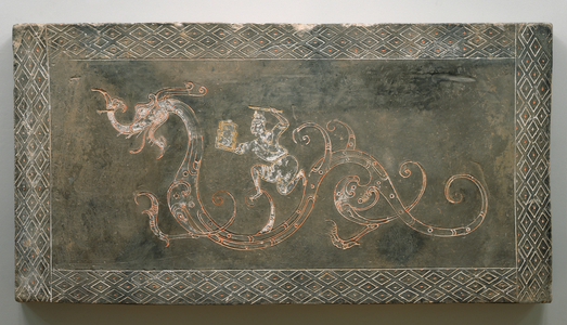 Tomb Brick, 206 BC-AD 09 (earthenware with red and white pigment)