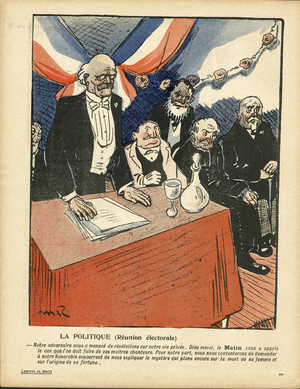 L' Assiette au Beurre, number 264, Satirique en Couleurs, 1906_4_21: Elections, Patriotism, Réunion politique -