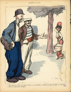 L' Assiette au Beurre, number 494, Satirique en couleurs, 1910_9_17: Social, Anti feminism, Fashion, Life of the rich - Worker worker, Women -