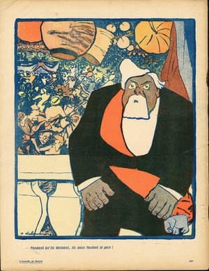 L'Assiette au Beurre, number 328, Satirique en Couleurs, 1907_7_13: President of the Republic, July 14 - Fallieres Armand (1841-1931)
