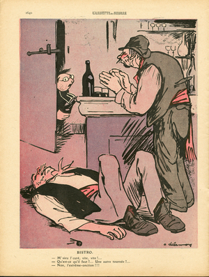 L'Assiette au Beurre, number 466, Satirique en couleurs, 1910_3_5: Social, Religion, Metiers, Restaurant Cafes, Work - Work of the Religious, Extreme anointing - Cures