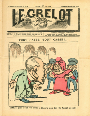 Cover of Le Grelot, 22/01/05 - Tout passe, tout casse! - Combes Emile (1835-1921), Marianne
