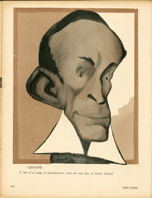 L'Assiette au Beurre, number 158, Satirique en Couleurs, 1904_3_9: Theatre - Actor, actress Comedienne, Lerand (lithograph)
