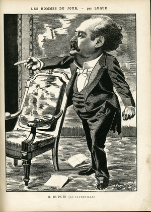Illustration of Manuel Luque (1854-1919) in La Caricature (1880), 1886-1-30 - Theatre - Dupuis Jose (1833-1900), Actor, actress Comedian Comedian