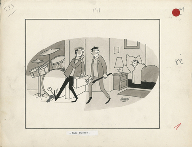 Jours de France, Satirique en N & B, 1966_1_29: Humor, Vol - Illustration by Jacques Faizant (1918-2006)
