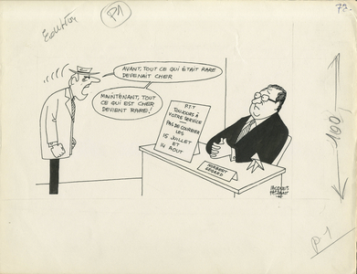 Le Figaro, Satirique en N & B, 1978_7_7: Courier La Poste - Segard Norbert - Illustration by Jacques Faizant (1918-2006)
