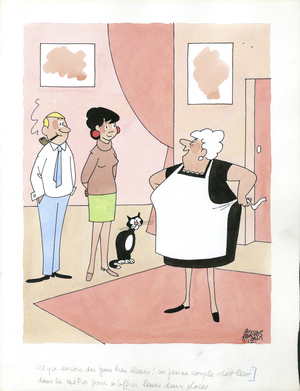 Days of France, Satirique en Colours, 1984_11_24: Humor, Obeite - Belle-Mere - Illustration by Jacques Faizant (1918-2006)
