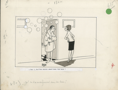 Jours de France, Satirique en N & B, 1965_12_4: Humor, Hygiene - Illustration by Jacques Faizant (1918-2006)