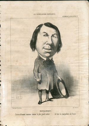 Le Charivari, 1849_7_2 - Illustration by Honore Daumier (1808-1879): The representative representatives - Revolution of 1848, Monarchy of July - Montalembert Charles de (1810-1870)
