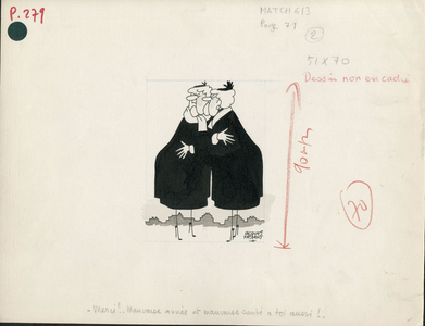 Match, Satirique en N & B, 1961_1_7: Humor, Third Age, New Year - Illustration by Jacques Faizant (1918-2006)