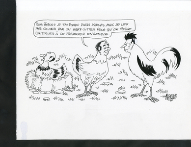 Le Figaro, Satirique en N & B, 1984_3_23: - Illustration by Jacques Faizant (1918-2006)