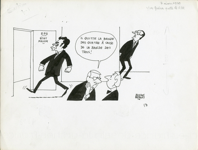 Le Figaro, Satirique en N & B, 1979_3_7: President of the Republic, RPR - Chirac Jacques, Guena Yves - Illustration by Jacques Faizant (1918-2006)
