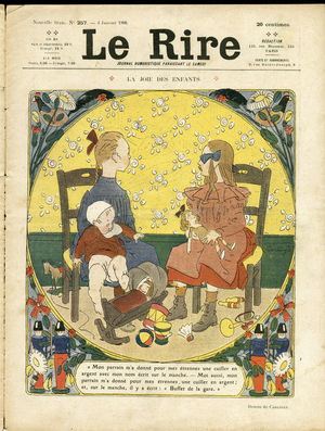 Illustration by Carlegle (1877-1937) for the Cover of The Laughter, 04/01/08 - Children's Joy - Game, Childhood, Christmas