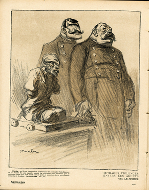 L'Assiette au Beurre, number 357, Satirique en couleurs, 1903_11_14: Medical, Justice Proces, Police, Outrage - Policeman (lithograph)