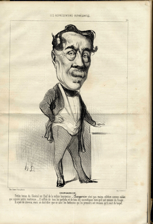 Le Charivari, 1849_4_2 - Illustration by Honore Daumier (1808-1879): Changarnier Nicolas (1793-1877)