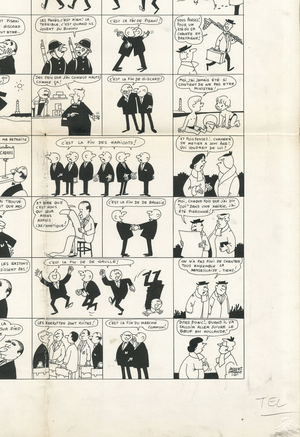 Le Nouveau candide, Satirique en N & B, ca. 1964_1_2: President of the Republic - De Gaulle Charles, Pompidou Georges - Illustration by Jacques Faizant (1918-2006)