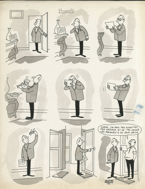 Jours de France, Satirique en N & B, 1963_6_8: Humor, Glassware - Illustration by Jacques Faizant (1918-2006)