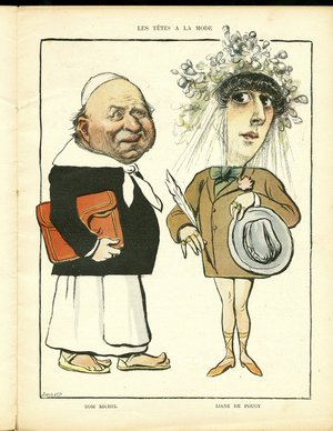 Le Lire, number 78, Satirique en Couleurs, 1904_7_30: The heads in fashion - Dom Michel, Liane de Pougy