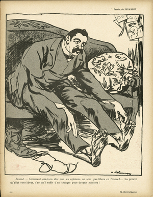 L'Assiette au Beurre, number 396, Satirique en couleurs, 1908_10_31: Freedom of opinion - Briand Aristide