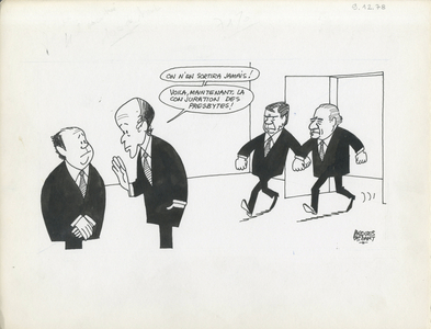 Le Figaro, Satirique en N & B, 1978_12_9: President of the Republic, Identifier - Giscard d'Estaing Valery, Barre Raymond, Debre Michel - Illustration by Jacques Faizant (1918-2006)