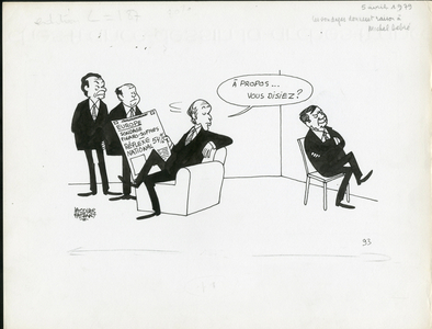 Le Figaro, Satirique en N & B, 1979_4_5: Elections, Europe, President of the Republic, Polls - Giscard d'Estaing Valery, Barre Raymond, Debre Michel, Lecanuet Jean - Illustration by Jacques Faizant (1918-2006)