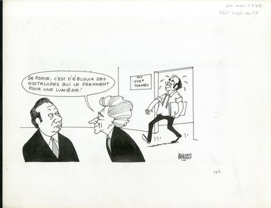 Le Figaro, Satirique en N & B, 1979_5_10: Communist Party, Congres, Identifier - Marchais Georges - Illustration by Jacques Faizant (1918-2006)