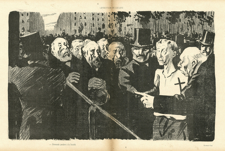 Illustration by Hermann-Paul (1864-1940) in Le Canard Sauvage, 1903-4-18 - Death penalty Execution Echafaud