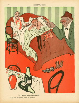 L'Assiette au Beurre, number 457, Satirique en couleurs, 1910_1_1: Architecture interietre, Adultere