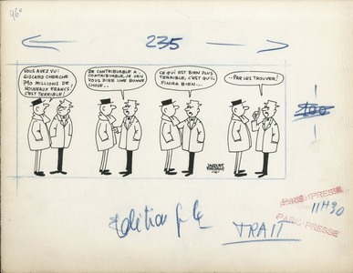 Paris-Presse, Satirique en N & B, 1962_12_6: President of the Republic - Giscard d'Estaing Valery - Illustration by Jacques Faizant (1918-2006)