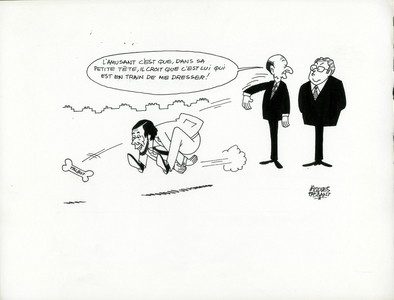 Le Figaro, Satirique en N & B, 1982_9_10: Talbot - Chien, Mauroy Pierre, Krasucki - Illustration by Jacques Faizant (1918-2006)