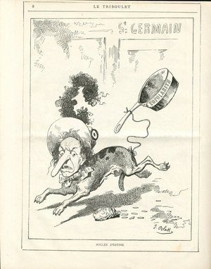 Le Triboulet, 1882: caricature of Louise Michele (engraving)