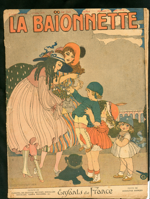 Cover of “” La Baionnette””, Satirical en Colours, 1917_7_12: War of 14 -18, Childhood, Fashion - Illustration by Gerda Wegener (1889-1940)