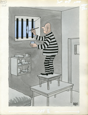 Days of France, Satirique en Colours, 1976_5_17: Humor, Prisons - Illustration by Jacques Faizant (1918-2006)
