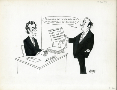 Le Figaro, Satirique en N & B, 1976_5_11: UDR - Marchais Georges, Guena Yves - Illustration by Jacques Faizant (1918-2006)