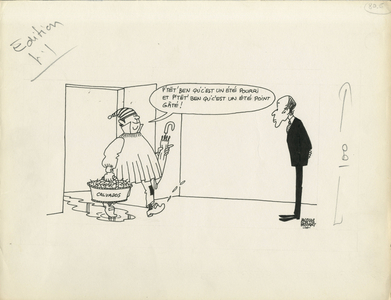 Le Figaro, Satirique en N & B, 1978_8_11: President of the Republic - Giscard d'Estaing Valery, Barre Raymond - Illustration by Jacques Faizant (1918-2006)