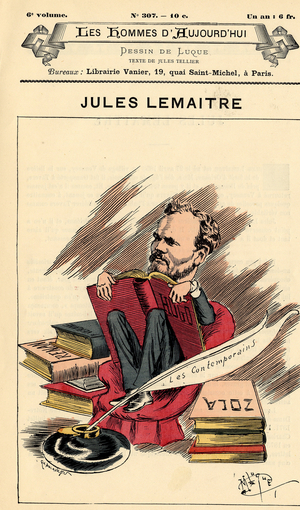 Cover of Les Hommes d'aujourd'hui, number 307,, illustration by Manuel Luque (1854-1919): Zola Emile, Lemaitre Jules (1853-1914)