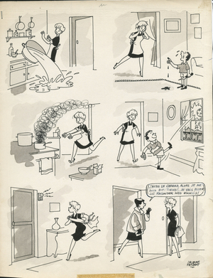 Days of France, Satirique en N & B, 1963_5_18: Humor, Anti-feminism, Family - Illustration by Jacques Faizant (1918-2006)