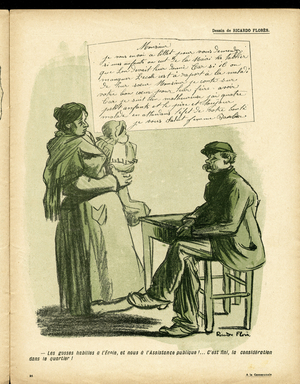 L'Assiette au Beurre, no. 366, Satirique en couleurs, 1908_4_4: Social, Cordial, Public assistance - Worker (lithograph)