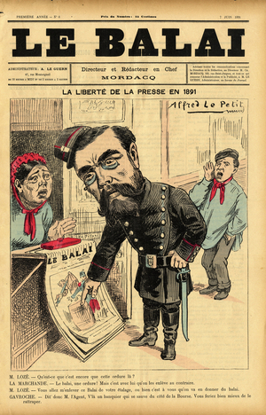 Cover of Le Bai, no 6, 1891-6-7 - La liberte de la presse en 1891 (engraving)