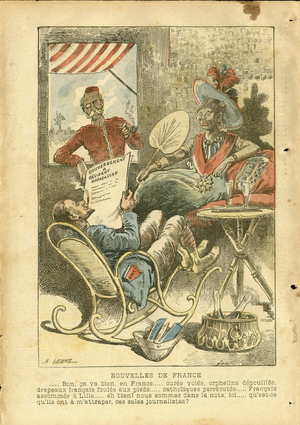 Illustration of Achille Lemot (1846-1909) in Le Pelerin, 1896-8-9 - News of France - Madagascar, Champagne, Reading, Foreign Press - Ranavalo Ranavalona III (1861-1917), Laroche Hippolyte (1848-1914)