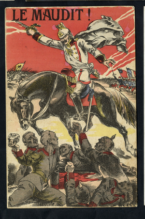 Postcard, Satirical in Colours: The Cursed! - War of 14 -18 - William II