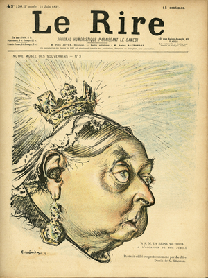 Illustration of Charles Leandre (1862-1934) for the Cover of Le Rire, 1897-6-12 - England Great Britain - Victoria