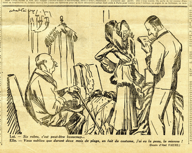 Candide, Satirique en N & B, 1931_10_22: Leisure, Fashion, Maritime Marine Marine Balneaire Illustration by Abel Faivre (1867-1945)
