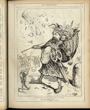 Illustration of J. Blass' (1847-1892) in Le Triboulet, 1883-1-28 - Anastasie Deves great press hooker - Censorship - Anastasie, Deves