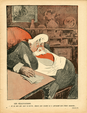 L'Assiette au Beurre, number 314, Satirique en couleurs, 1907_4_6: Spain, President of the Republic, Maternity, Armchair (symbol of power) - Fallieres Armand (lithograph)
