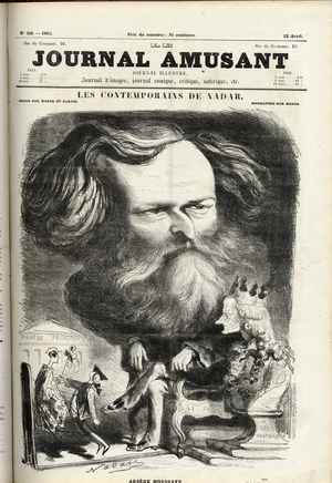 Le Diary Fun, 1862_4_12 - Illustration by Nadar (1820-1910): Houssaye Arsene (Alfred Mousse) (1815-1896)