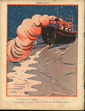 L'Assiette au Beurre, number 414, Satirique en couleurs, 1909_3_6: Maritime Marine Nautique Balneaire, Guadeloupe (lithograph)