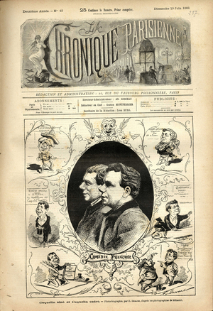 Parisian Chronicle, 1881_6_12 - Illustration by Henri Demare (1846-1888): Theatre, Comedie francaise - Coquelin aine, Poppy Cadet