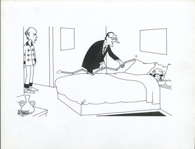 Le Figaro, Satirique en N & B, 1981_4_21: Elections, President of the Republic, Elysee - Marianne, Giscard d'Estaing Valery, Chirac Jacques - Illustration by Jacques Faizant (1918-2006)